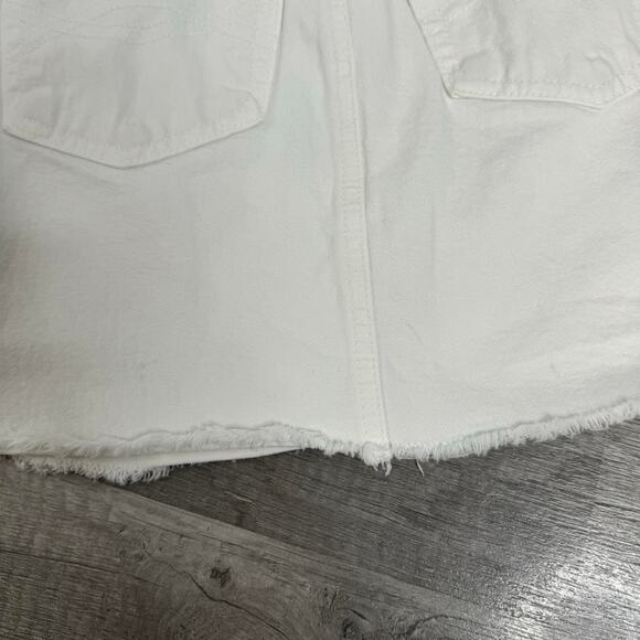 Y2K Abercrombie White Mid Rise Mirco Mini Skirt Faux Cut Waist Size 0 - Picture 4 of 8